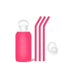 DEBBIE - LITTLE BOTTLE SIP KIT 500ML (16OZ) -Bkr bkr bottle sip kit glass silicone water bottle silicone straw straw cap 16oz debbie little bottle sip kit 500ml 16oz pkdebtb t16pb 0 35651337093291