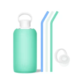 JULES & THE SOUTHAMPTON - BIG BOTTLE SIP KIT 1L (32OZ) -Bkr bkr bottle sip kit glass silicone water bottle silicone straw straw cap 32oz jules the southampton big bottle sip kit 1l 32oz grjshtb t32pb 0 35982170456235