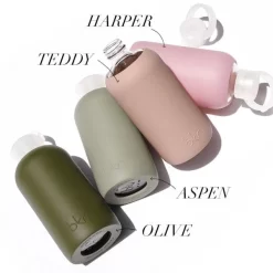 OLIVE SPIKED LITTLE BOTTLE 500ML (16OZ) -Bkr bkr glass water bottle 16oz spiked olive 500ml 16 oz grolvpk s16ht 810095830822 33549258031275
