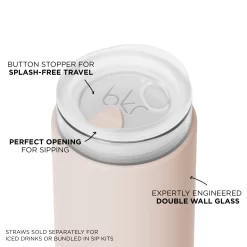 DOE LITTLE CUP 355mL (12oz) -Bkr bkr insulated glass tumbler 12oz doe little cup 355ml 12oz tndoebb l12ht 810095831720 34755405381803