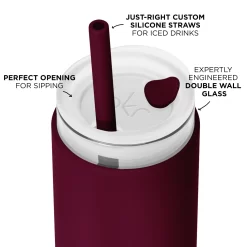 VALENTINA & A KISS ON EACH CHEEK - LITTLE CUP SIP KIT 355ML (12oz) -Bkr bkr insulated sip kit double wall glass silicone tumbler silicone straw 12oz valentina a kiss on each cheek little cup sip kit 355ml 12oz rdvkcpb l12pb 34775971758251