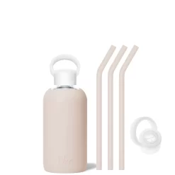 DOE - LITTLE BOTTLE SIP KIT 500ML (16 OZ) -Bkr bkr sip kit silicone straw cap glass water bottle 16oz doe little bottle sip kit 500ml 16 oz tndskpb t16pb 34994252906667