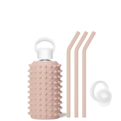 TEDDY SPIKED - LITTLE BOTTLE SIP KIT 500ML (16OZ) -Bkr bkr sip kit silicone straw cap glass water bottle 16oz spiked teddy little bottle sip kit 500ml 16 oz tntskpk t16pb 35006006362283