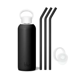 JET - DEMI BOTTLE SIP KIT 650mL (22 OZ) -Bkr bkr sip kit silicone straw cap glass water bottle 32oz jet demi bottle sip kit 650ml 22 oz bkjskpb t22pb 34977155776683