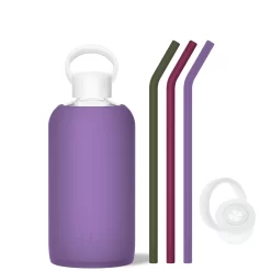 MARY & THE MARTINI & MANI - BIG BOTTLE SIP KIT 1L (32 OZ) -Bkr bkr sip kit silicone straw cap glass water bottle 32oz mary the martini mani big bottle sip kit 1l 32 oz vtmmmtb t32pb 34977243824299