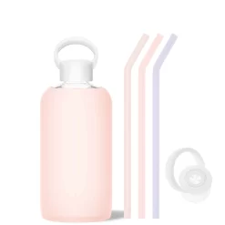 PARIS & THE COTTON CANDY - BIG BOTTLE SIP KIT 1L (32 OZ) -Bkr bkr sip kit silicone straw cap glass water bottle 32oz paris cotton candy big bottle sip kit 1l 32 oz mxpcctb t32pb 35462479380651