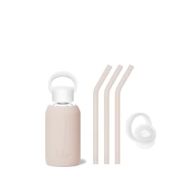 DOE - TEENY BOTTLE SIP KIT 250ML (8 OZ) -Bkr bkr sip kit silicone straw cap glass water bottle 8oz doe teeny bottle sip kit 250ml 8 oz tndskpb t08pb 34994256445611