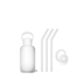 FROST - TEENY BOTTLE SIP KIT 250ML (8 OZ) -Bkr bkr sip kit silicone straw cap glass water bottle 8oz frost teeny bottle sip kit 250ml 8 oz wtfskpb t08pb 34994506891435